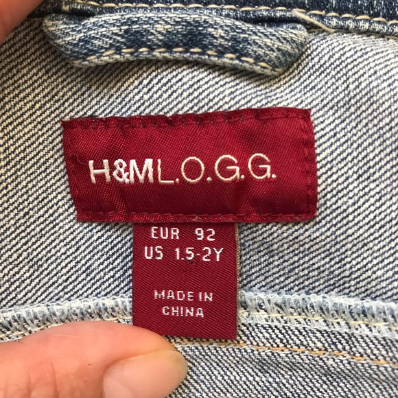 H&M distressed washed out denim jacket EUC 1.5-2Y - Picture 4 of 5